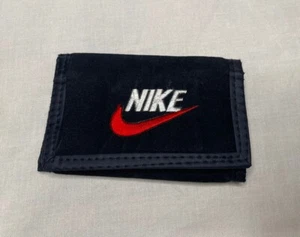 Nike Black Velvet Trifold Wallet Red Check Y2K - Picture 1 of 13