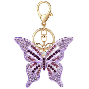Porte-clés papillon cristal sac charme pour femmes filles