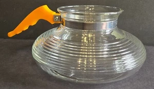Filtron Glass Coffee Pot Carafe Orange Bakelite Handle Vintage Mid Century MCM - Picture 1 of 11
