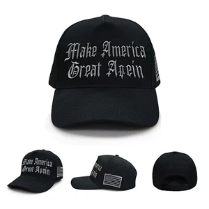 Gorra de béisbol MAGA Make America Great Again negra Donald Trump 2024 EE. UU. - Imagen 1 de 14