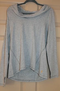 LUCY Womens SURRENDER Hooded Pullover TOP Heather Grey Tan MEDIUM M - Picture 1 of 5