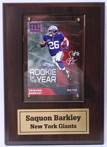 New York Giants Saquon Barkley Football Card Plaque Cover