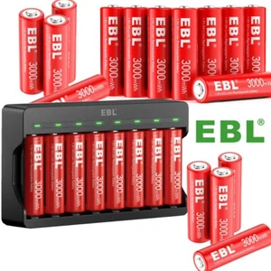 EBL 1,5V wiederaufladbare AA 3000mWh Lithium Li Ionen Batterien /Akkus ladegerät - Bild 1 von 37