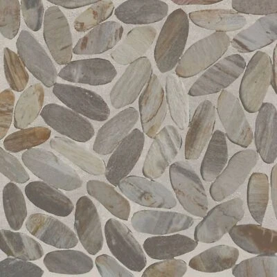 Oval Petrifiedwood Floor and Wall Mosaic Tile - Image 1 of 4