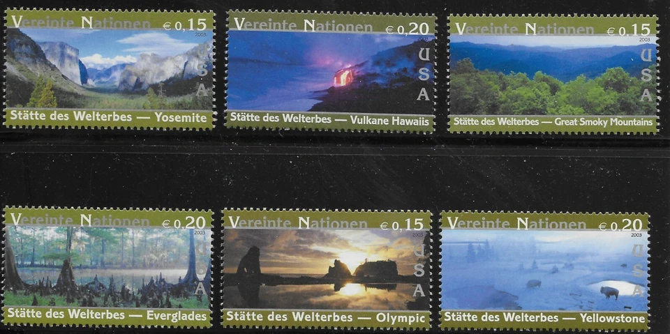 UN Scott #Vienna 340A-F, Singles 2003 Complete Set FVF MNH - Image 1 of 1