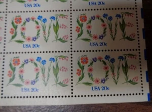 LOVE Flowers Vintage Wedding Invitation Genuine USPS Postage stamp X 20 MINT1951 - Picture 1 of 1