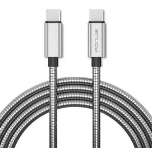3FT METAL PD CABLE TYPE-C TO USB-C FAST CHARGER POWER CORD for PHONES & TABLETS - Picture 1 of 6