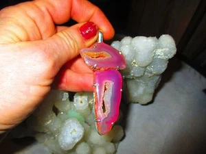 BEAUTIFUL NEW DRUZY DRUZY GEMSTONE PENDANT 3 1/2" HANDMADE JEWELRY NICE GIFT - Picture 1 of 4
