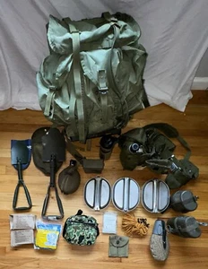 Vtg US Military & German Army First Aid Canteens Mess Kits Shovels Survival Gear - Picture 1 of 19