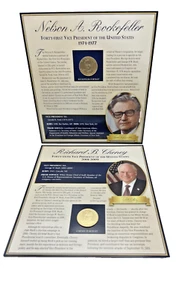 VP of the U.S. Gold Portrait Coins / Set of 2 / Cheney, Rockefeller - Picture 1 of 3