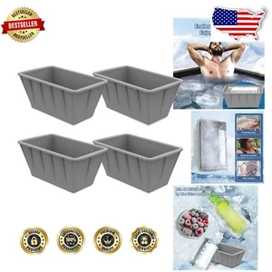 Extra Large Silicone Ice Cube Molds 4-Pack - Perfect for Ice Baths & Coolers - Picture 1 of 9