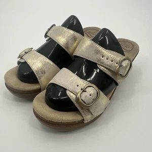 Dansko Leather Metallic Buckle Strap Sandals Comfot Size 38 7.5/8 - Picture 1 of 6