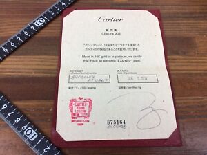 Cartier Certificate Paper + Holder 2011 + FREE SHIPPING