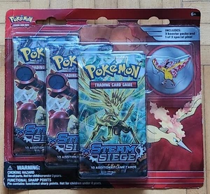 Pokemon TCG Legendary Pin Set Blister with 3 Steam Siege XY Booster Packs NEW - Picture 1 of 4