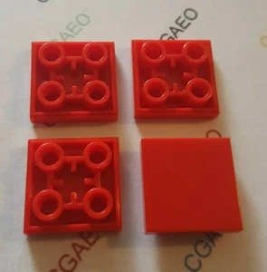 4 x Lego 11203 Tile, Modified 2 x 2 Inverted RED - Imagen 1 de 1