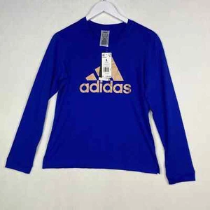 Neu mit Etikett Adidas Damengröße S blau Zoe Saldana langärmliges sportliches T-Shirt Oberteil - Bild 1 von 11