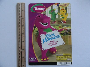 BARNEY BEST MANNERS - TARJETA DE RESPALDO DE VIDEO DE GRAN ÉXITO 5"X8" - SIN PELÍCULA - Imagen 1 de 3