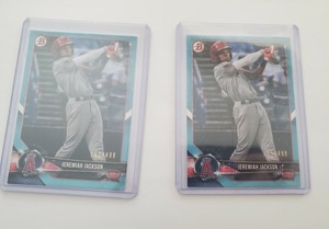 (87) Jeremiah Jackson 2018 Bowman Draft Lot includes 2 Sky Blue /499 (BDC-51)