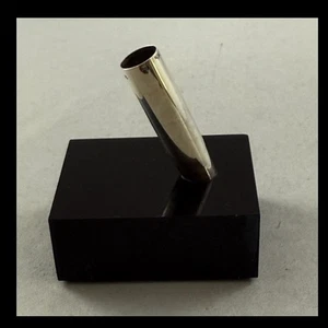 Vintage Mod Acrylic Plastic Pen Stand w Sterling Insert Black - Picture 1 of 3