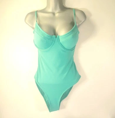 Traje de baño OLD NAVY talla L verde texturizado balconette con aros 1 pieza nuevo con etiquetas $44.99 Foto 1 de 4