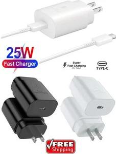 USB-C Super Fast Wall Charger + 3/6FT Cable For Samsung Galaxy S22 S23 S24 Lot - Photo 1 sur 9