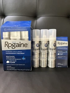NWB Men's Rogaine 5% Minoxidil Hair Regrowth Treatment Foam, 3 Months 09/25 - Picture 1 of 18