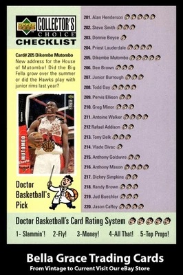 1996-97 Collector's Choice Dikembe Mutombo / Scottie Pippen #396 NHL Hockey  Foto 1 de 2