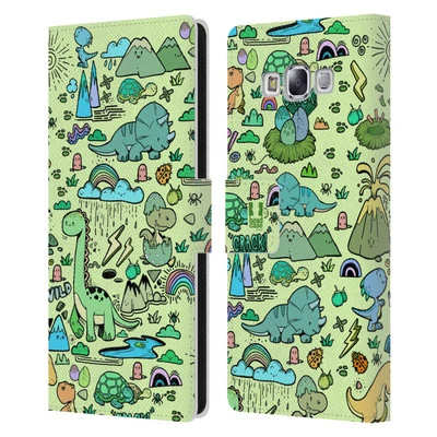 HEAD CASE DESIGNS PREHISTORIC PATTERNS LEATHER BOOK CASE FOR SAMSUNG PHONES 3 - Image 1 of 4