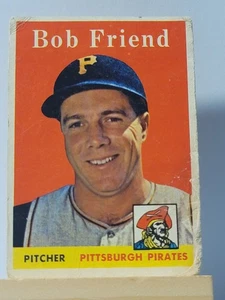 Bob Friend 1958 Topps #315 Card Pittsburgh Pirates POOR - Picture 1 of 3