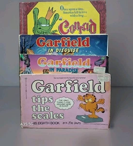 3 Vintage Garfield von Jim Davis Bücher + 1 Conrad der Frosch - Comics - Menge 4 - Bild 1 von 10
