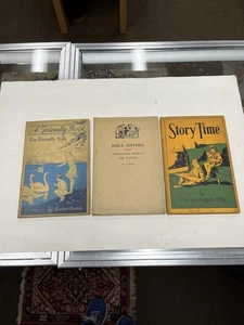 Lot Of 3 Antique Books, A Friendly Book, Bible Rhymes, Story Time - Picture 1 of 11