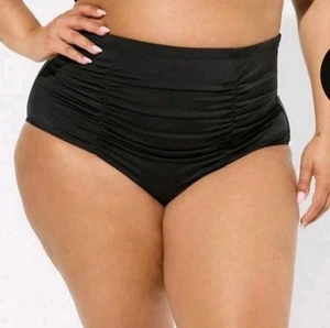 Pantalones de natación acanalados de tiro alto negros tórridos para mujer talla 2x todos negros  - Imagen 1 de 4