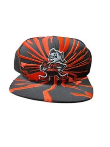 Vintage Retro Cleveland Browns Quake Shatter Collision Hat Cap New Era Snapback - Picture 1 of 12