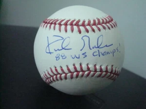 Kirk Gibson AUTOGRAPHED OFFICIAL MAJOR LEAGUE BASEBALL 1988 WS CHAMPS JSA AUTH - Picture 1 of 3