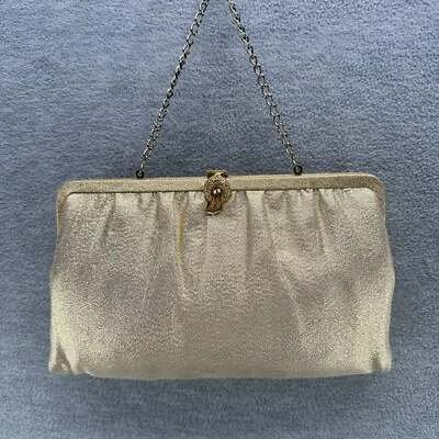 复古-女式金色晚装/婚礼手包带链条带 PU4 — 第 1/4 张图片