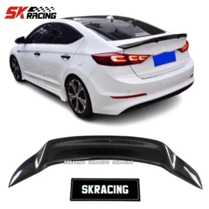 For Hyundai Elantra 2017-2018 Real Carbon Fiber Rear Trunk Lip Spoiler Wing - Picture 1 of 42