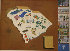 1938 Colorful Pictorial Map ~ SOUTH CAROLONA by Norman Reeves 1939 World's Fair
