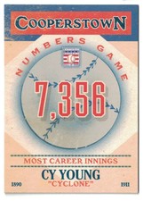 2013 Panini Cooperstown Numbers Game #14 Cy Young - Most Career Innings