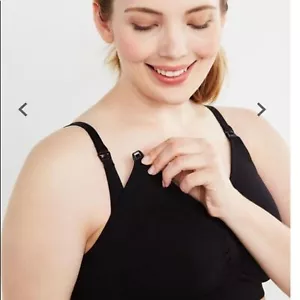Motherhood Maternity Nursing Bra Black Seamless Full bust Large - Picture 1 of 8