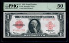 1923 $1 Legal Tender Red Seal Large Size Note PMG50 About Uncirculated