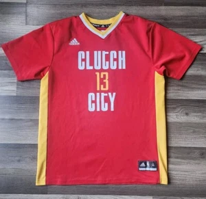ADIDAS JERSEY SHIRT YOUTH XL JAMES HARDEN HOUSTON ROCKETS #13 RED PRIDE SWINGMAN - Picture 1 of 6