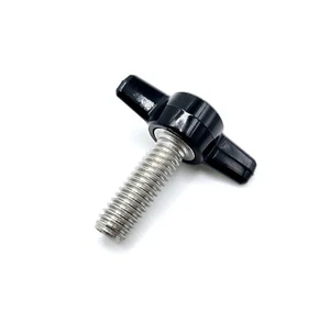 Tornillos de pulgar de 5/16" camiseta negra perno de ala acero inoxidable pernos en T paquete de 4 - Imagen 1 de 22