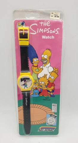 Vintage 1990 Bart Simpson BARTMAN Nelsonic Simpsons Watch New Sealed #2 Cover