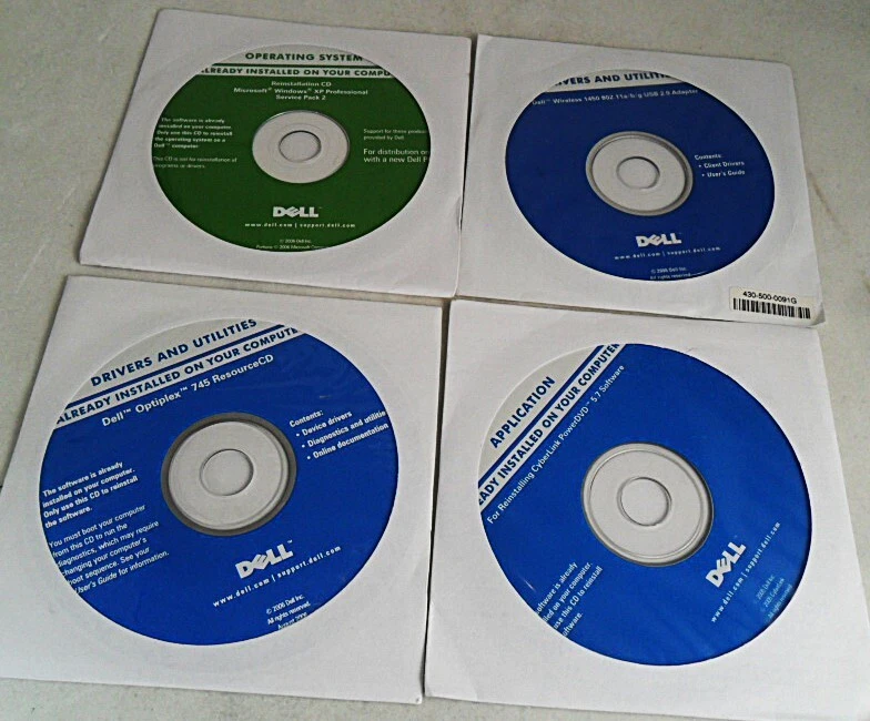 Dell Full Reinstall CD's - Service pack 2 - 4 CD set - Image 1 of 1