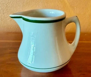 Vintage Iroquois China Restaurant Ware Green Pin Stripe Individual Creamer - Picture 1 of 3