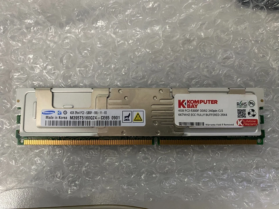 4x Samsung M395T5160QZ4-CE65 4GB PC2-5300f Ddr2-667Mhz 2RX4 Server RAM (16GB) - Image 1 of 1