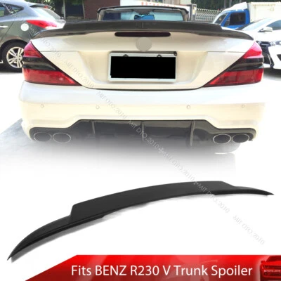 Fits Mercedes Benz SL 2D R230 V Style Rear Trunk Wing Spoiler 03-11 Matte Black - Image 1 of 4