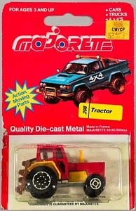 Vintage Majorette Tractor w/ Plow / #208 / Rare Red Yellow / Made in France - Picture 1 of 7