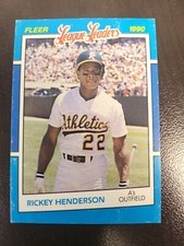 1990 Fleer Rickey Henderson LEAGUE LEADERS card #18 OF 44