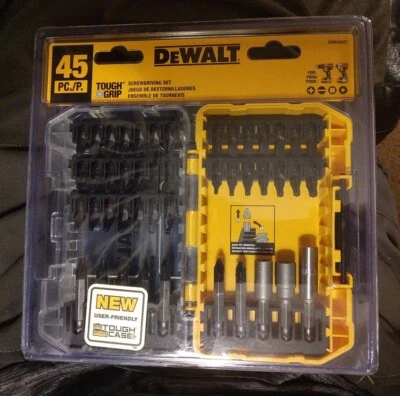DeWALT DWA45SET Tough Grip Steel Hex Shank Screwdriver Bit Set 45-Piece w/Case - Image 1 of 2